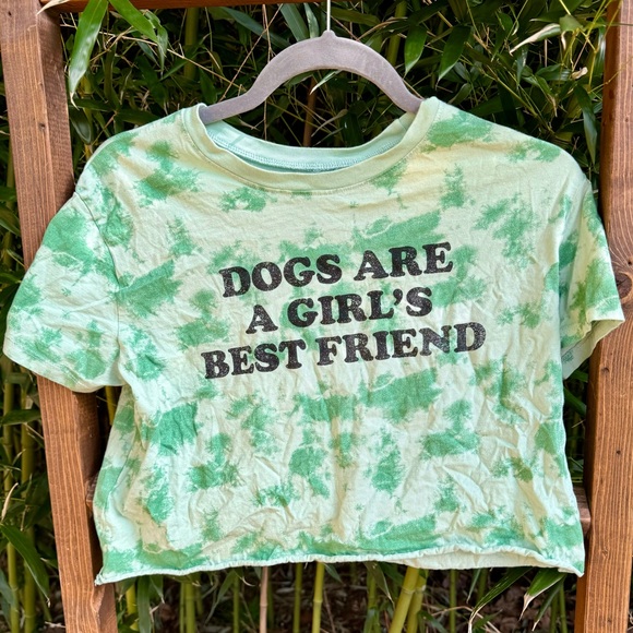 Dogs Are A Girls Best Friend Crop T-Shirt Size Small - Picture 2 of 4
